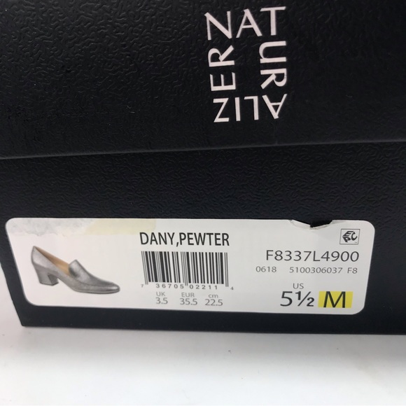 Naturalizer Dany Pewter Metallic Leather Round Toe Pumps Size 5 1/2M NIB - Picture 12 of 15